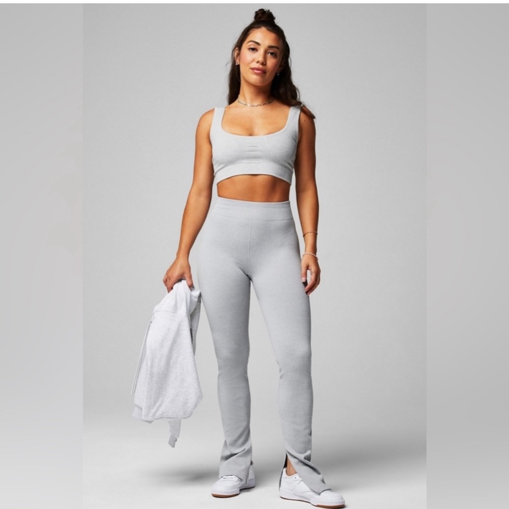 Fabletics Seamless Ribbed High-Waisted Split Flare - small petite